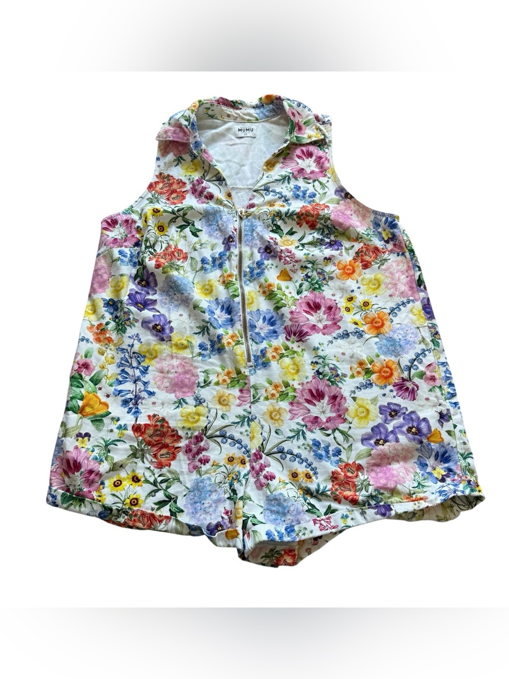 Show Me Your Mumu Reno Floral Zip Front Romper 2X Plus Size Cottagecore Garden